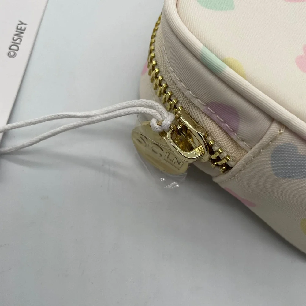 Stoney Clover Lane Disney Minnie Mouse Pastel Hearts Small Pouch‎ Cosmetic Bag